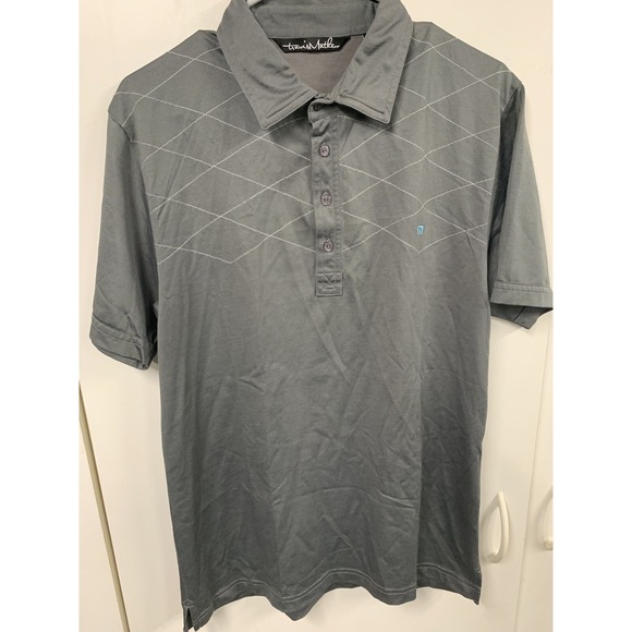 Travis Mathew Other - Travis Mathew Golf Polo Shirt M Men Gray Poly Cotton Embroidered Diamond